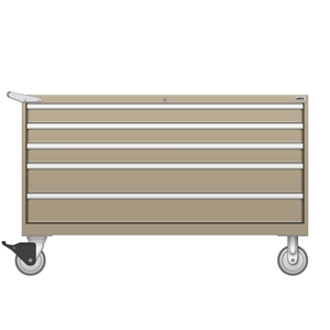 LISTA Mobile Drawer Cabinet, Shallow, 5 Drawer, 56.3" W 22.5" D 35.6" H (HT0600-0502F-M)