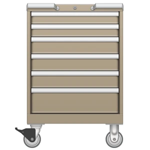 LISTA Mobile Drawer Cabinet, 6 Drawer, 22.2" W 28.5" D 33.2" H (MP0600-0601F-M)