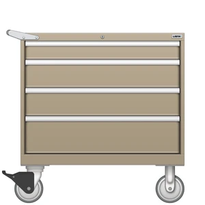 LISTA Mobile Drawer Cabinet, Shallow, 4 Drawer, 34.3" W 22.5" D 35.6" H (ES0600-0402F-M)