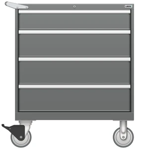 LISTA Mobile Drawer Cabinet, Shallow, 4 Drawer, 34.3" W 22.5" D 41.5" H (ES0750-0404F-M)
