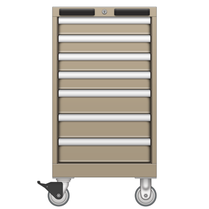 LISTA Mobile Drawer Cabinet, Shallow, 7 Drawer, 16.9" W 22.5" D 32.3" H (NS0600-0701N-M)