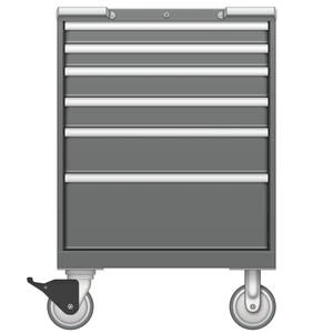 LISTA Mobile Drawer Cabinet, 6 Drawer, 28.2" W 28.5" D 41.5" H (SC0750-0602F-M)