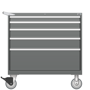 LISTA Mobile Drawer Cabinet, Shallow, 5 Drawer, 40.3" W 22.5" D 41.5" H (HS0750-0501F-M)