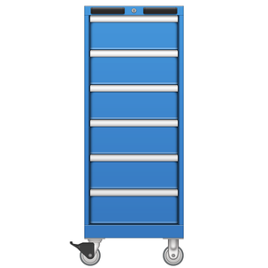 LISTA Mobile Drawer Cabinet, Shallow, 6 Drawer, 16.9" W 22.5" D 44.1" H (NS0900-0605N-M)