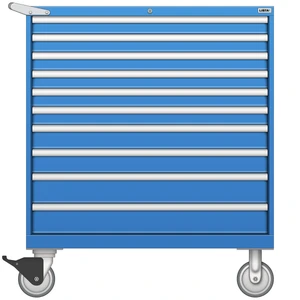 LISTA Mobile Drawer Cabinet, Shallow, 10 Drawer, 40.3" W 22.5" D 47.4" H (HS0900-1001F-M)