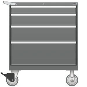 LISTA Mobile Drawer Cabinet, Shallow, 4 Drawer, 34.3" W 22.5" D 41.5" H (ES0750-0402F-M)