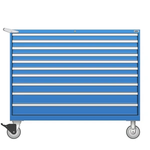 LISTA Mobile Drawer Cabinet, Shallow, 10 Drawer, 56.3" W 22.5" D 47.4" H (HT0900-1001F-M)