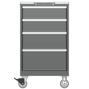 LISTA Mobile Drawer Cabinet, Shallow, 7 Drawer, 22.2" W 22.5" D 39.1" H (CL0750-0401F-M)