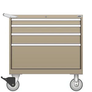 LISTA Mobile Drawer Cabinet, 4 Drawer, 34.3" W 28.5" D 35.6" H (EW0600-0401F-M)