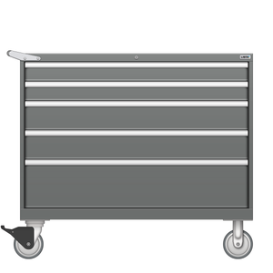 LISTA Mobile Drawer Cabinet, Shallow, 5 Drawer, 47.0" W 22.5" D 41.5" H (MS0750-0502F-M)