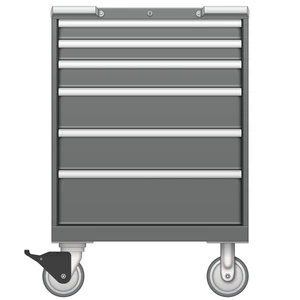 LISTA Mobile Drawer Cabinet, 6 Drawer, 28.2" W 28.5" D 41.5" H (SC0750-0601F-M)