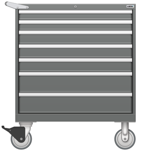 LISTA Mobile Cabinet, Shallow, 7 Drawer, 34.3" W 22.5" D 41.5" H (ES0750-0703F-M) LISTA Mobile Cabinet, Shallow, 7 Drawer, 34.3" W 22.5" D 41.5" H (ES0750-0703F-M)
