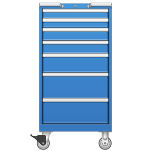 LISTA Mobile Drawer Cabinet, Shallow, 7 Drawer, 22.2" W 22.5" D 45.0" H (CL0900-0703F-M)