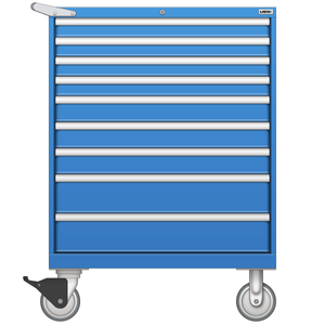 LISTA Mobile Drawer Cabinet, Shallow, 9 Drawer, 34.3" W 22.5" D 47.4" H (ES0900-0901F-M)