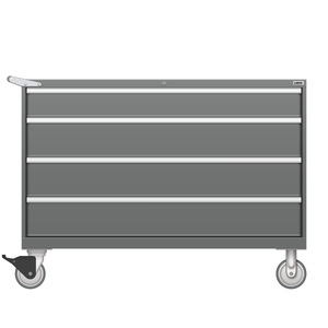 LISTA Mobile Drawer Cabinet, Shallow, 4 Drawer, 56.3" W 22.5" D 41.5" H (HT0750-0404F-M)