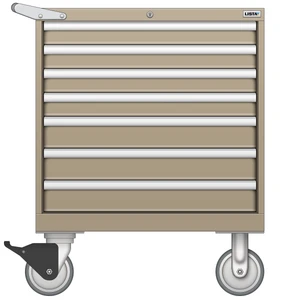 LISTA Mobile Drawer Cabinet, Shallow, 7 Drawer, 28.2" W 22.5" D 35.6" H (ST0600-0701F-M)