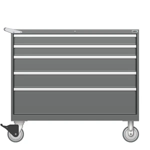 LISTA Mobile Drawer Cabinet, 5 Drawer, 47.0" W 28.5" D 41.5" H (MW0750-0502F-M)