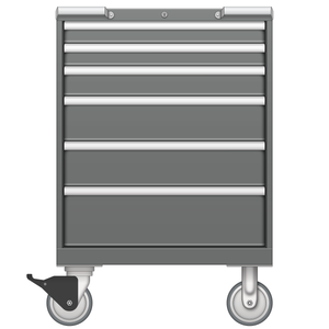 LISTA Mobile Drawer Cabinet, Shallow, 6 Drawer, 28.2" W 22.5" D 41.5" H (ST0750-0601F-M)
