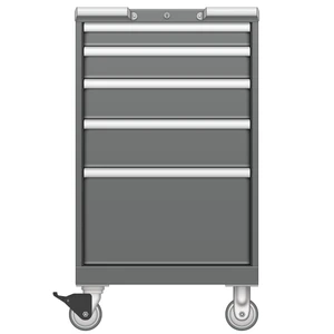 LISTA Mobile Drawer Cabinet, 5 Drawer, 22.2" W 28.5" D 39.1" H (MP0750-0501F-M)