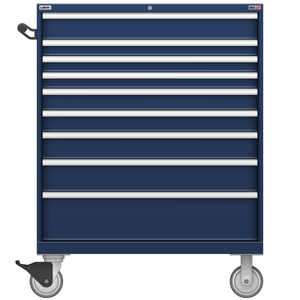 LISTA Technician Series Mobile Cabinet, Shallow, 9 Drawer, 40.3" W 22.5" D 53.3" H (TSHS1050-0907-M)