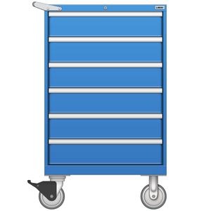 LISTA Mobile Drawer Cabinet, Shallow, 6 Drawer, 28.2" W 22.5" D 47.4" H (ST0900-0605F-M)