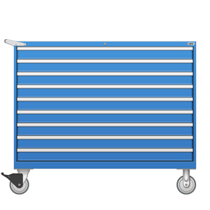LISTA Mobile Cabinet, Shallow, 9 Drawer, 56.3" W 22.5" D 47.4" H (HT0900-0904F-M) LISTA Mobile Cabinet, Shallow, 9 Drawer, 56.3" W 22.5" D 47.4" H (HT0900-0904F-M)
