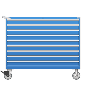 LISTA Mobile Drawer Cabinet, Shallow, 9 Drawer, 56.3" W 22.5" D 47.4" H (HT0900-0904F-M)