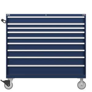 LISTA Technician Series Mobile Drawer Cabinet, 9 Drawer, 56.3" W 28.5" D 53.3" H (TSDW1050-0906-M)