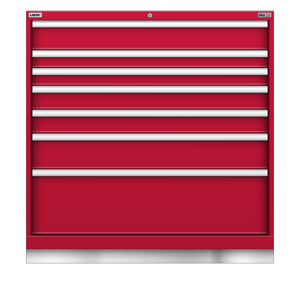 LISTA Technician Series Stationary Cabinet, Shallow, 7 Drawer, 40.3" W 22.5" D 41.7" H (TSHS900-0701)