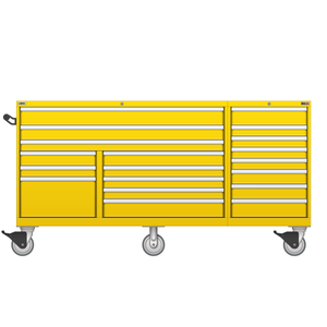 LISTA Technician Series Mobile Cabinet, Triple Bank, 18 Drawer, 78.5" W 28.5" D 41.5" H (TSTB750-1802-M)