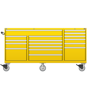 LISTA Technician Series Mobile Drawer Cabinet, Triple Bank, 19 Drawer, 78.5" W 28.5" D 41.5" H (TSTB750-1901-M)