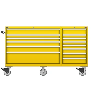 LISTA Technician Series Mobile Drawer Cabinet, Double Bank, 14 Drawer, 69.2" W 28.5" D 41.5" H (TSMWMP750-1401-M)
