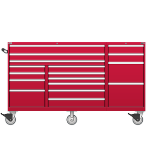 LISTA Technician Series Mobile Cabinet, Triple Bank, 18 Drawer, 78.5" W 28.5" D 47.4" H (TSTB900-1801-M)