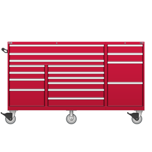 LISTA Technician Series Mobile Drawer Cabinet, Triple Bank, 18 Drawer, 78.5" W 28.5" D 47.4" H (TSTB900-1801-M)