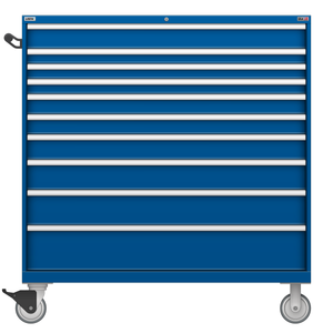 LISTA Technician Series Mobile Drawer Cabinet, 10 Drawer, 56.3" W 28.5" D 60.2" H (TSDW1225-1027-M)