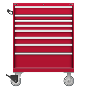 LISTA Technician Series Mobile Cabinet, Shallow, 8 Drawer, 34.3" W 22.5" D 47.4" H (TSES900-0808-M)