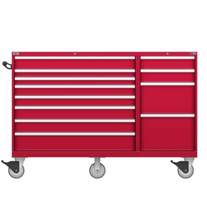 LISTA Technician Series Mobile Drawer Cabinet, Double Bank, 12 Drawer, 69.2" W 28.5" D 47.4" H (TSMWMP900-1201-M)