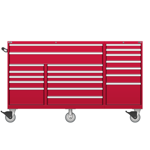 LISTA Technician Series Mobile Drawer Cabinet, Triple Bank, 20 Drawer, 78.5" W 28.5" D 47.4" H (TSTB900-2001-M)