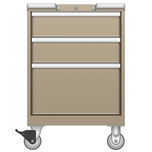 LISTA Mobile Drawer Cabinet, Shallow, 3 Drawer, 22.2" W 22.5" D 33.2" H (CL0600-0301F-M)