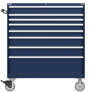 LISTA Technician Series Mobile Drawer Cabinet, Shallow, 8 Drawer, 47.0" W 22.5" D 53.3" H (TSMS1050-0801-M)