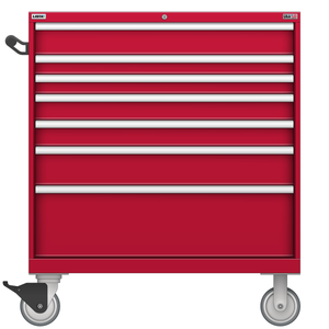 LISTA Technician Series Mobile Cabinet, Shallow, 7 Drawer, 40.3" W 22.5" D 47.4" H (TSHS900-0701-M)