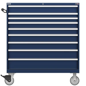 LISTA Technician Series Mobile Drawer Cabinet, Shallow, 9 Drawer, 47.0" W 22.5" D 53.3" H (TSMS1050-0906-M)