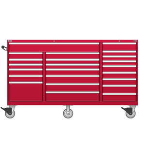 LISTA Technician Series Mobile Drawer Cabinet, Triple Bank, 22 Drawer, 78.5" W 28.5" D 47.4" H (TSTB900-2202-M)