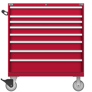 LISTA Technician Series Mobile Cabinet, Shallow, 8 Drawer, 40.3" W 22.5" D 47.4" H (TSHS900-0807-M)