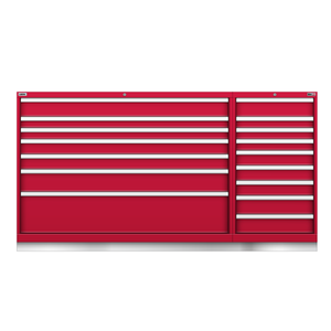LISTA Technician Series Stationary Cabinet, Double Bank, 16 Drawer, 78.5" W 28.5" D 41.7" H (TSDWMP900-1601)
