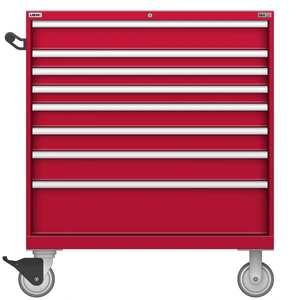 LISTA Technician Series Mobile Drawer Cabinet, Shallow, 8 Drawer, 40.3" W 22.5" D 47.4" H (TSHS900-0808-M)