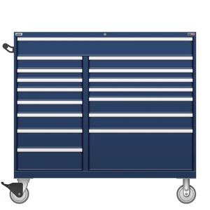 LISTA Technician Series Mobile Drawer Cabinet, Double Bank, 16 Drawer, 56.5" W 28.5" D 53.3" H (TSDW10C09-1602FL-M)