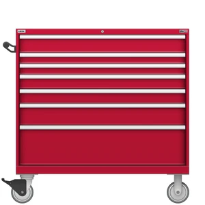 LISTA Technician Series Mobile Drawer Cabinet, 7 Drawer, 47.0" W 28.5" D 47.4" H (TSMW900-0701-M)