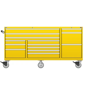 LISTA Technician Series Mobile Drawer Cabinet, Triple Bank, 14 Drawer, 78.5" W 28.5" D 41.5" H (TSTB750-1401-M)