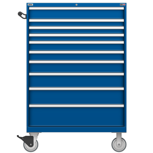 LISTA Technician Series Mobile Cabinet, 10 Drawer, 40.3" W 28.5" D 60.2" H (TSHW1225-1027-M)